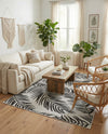 Seaside Blooms Collection Area Rug - Verdure (Charcoal Ivory) Rectangle Charcoal Ivory  lifestyle 3
