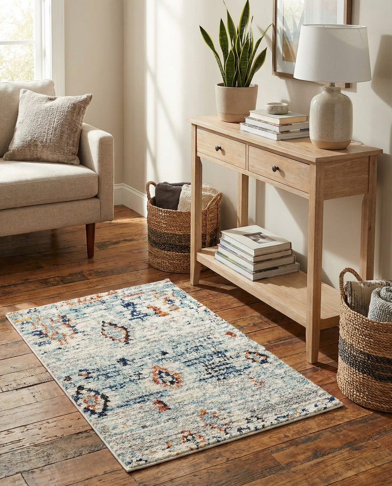 Tangier Treasures Collection Area Rug - Casablanca Rectangle Light Blue  lifestyle 9