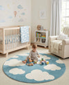 Wonder Tykes Collection Area Rug -  Dreamview Round Sky blue  lifestyle 65