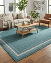 Terrace Fringe Collection Area Rug - Veranda (Teal) Rectangle Teal  lifestyle 10