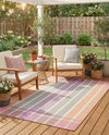 Seaside Stripes Collection Area Rug -  Coral Rectangle Pink and Lavender  lifestyle 49