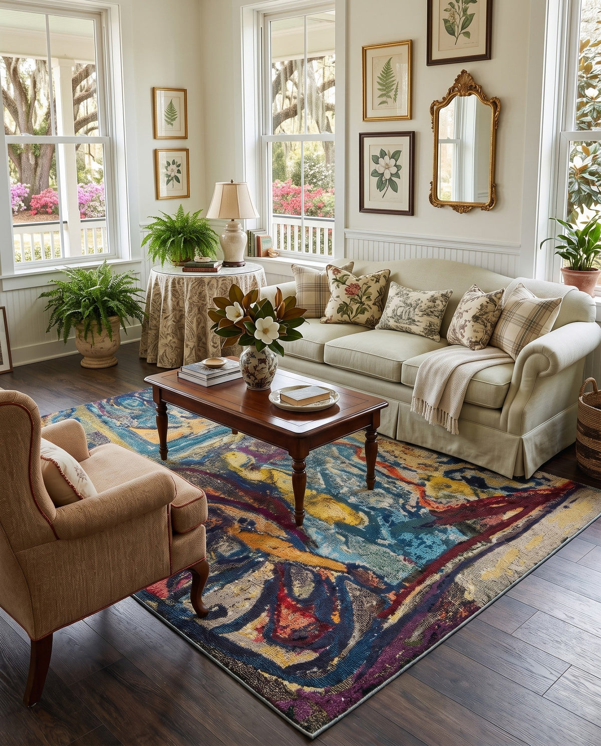 Autumnal Tapestry Collection Area Rug - Harvestville Rectangle Multi  lifestyle 32
