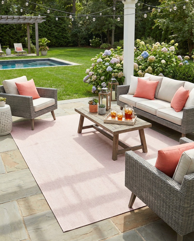 Seaside Serenity Collection Area Rug - Veranda (Whisper Pink) Rectangle Whisper Pink  lifestyle 3