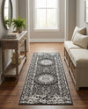 Patio Heritage Collection Area Rug -  Lafayette (Black and White) Runner Black and White  lifestyle 49