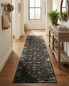 Riviera Elegance Collection Area Rug - Antibes (Black) Runner Black  lifestyle 74
