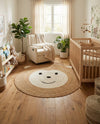 Playful Threads Jute Collection Area Rug - Tanglewood Round White and Natural  lifestyle 66