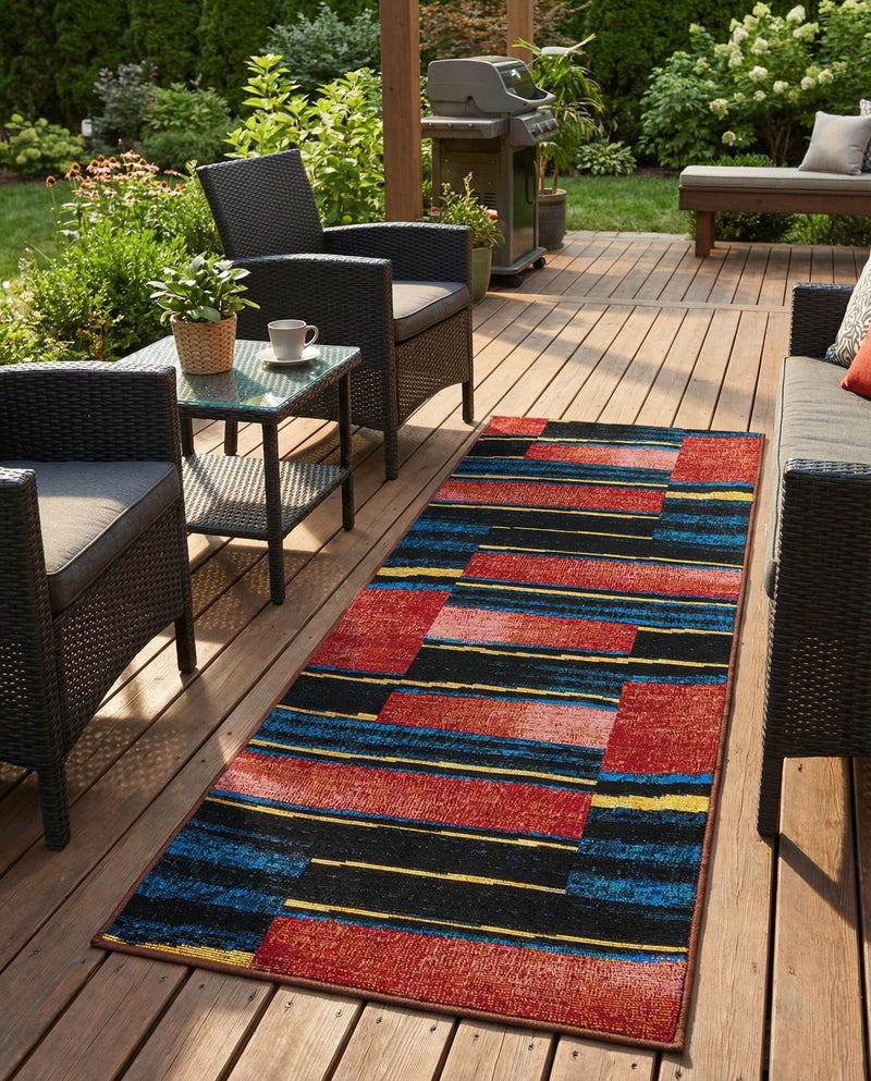 Urban Terrace Collection Area Rug -  Courtyard Runner Multi  lifestyle 61