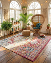Parisian Elegance Collection Area Rug - Versailles (Pink Gray) Rectangle Pink Gray  lifestyle 16