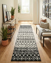 Mediterranean Lattice Collection Area Rug -  Casablanca (Black and White) Runner Black and White  lifestyle 45