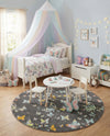 Wonder Tykes Collection Area Rug -  Carnival Round Charcoal Gray  lifestyle 45