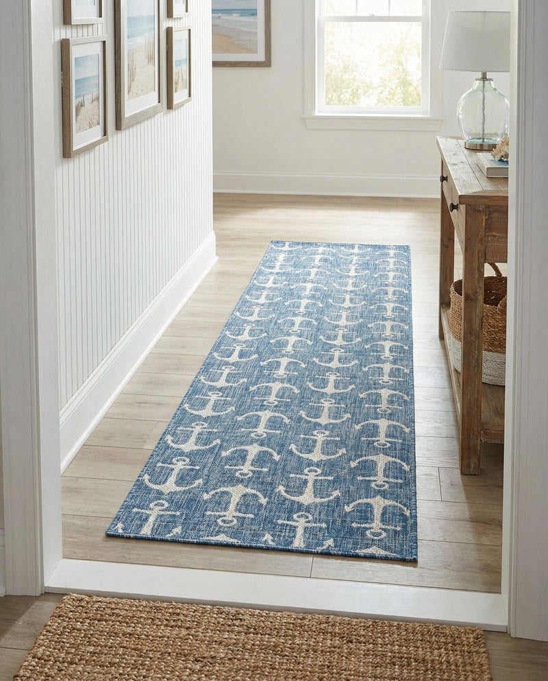 Seaside Haven Rugs Collection Area Rug - Sapphire (Blue) Runner Blue  lifestyle 41