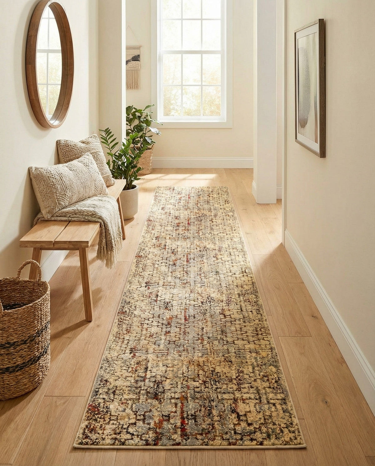 Neptune Elegance Collection Area Rug -  Proteus Runner Beige Cream  lifestyle 104