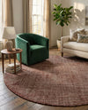 Berkshire Estate Collection Area Rug - Windsor (Mocha Brown) Round Mocha Brown  lifestyle 36