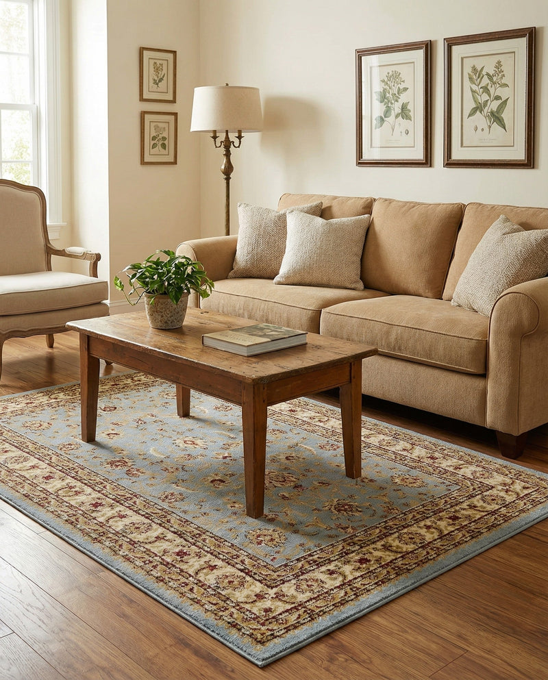 Jaipur Elegance Collection Area Rug -  Nahargarh (Light Blue) Rectangle Light Blue  lifestyle 6