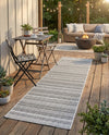 Seaside Stripes Collection Area Rug -  Boardwalk (Beige) Runner Beige  lifestyle 37