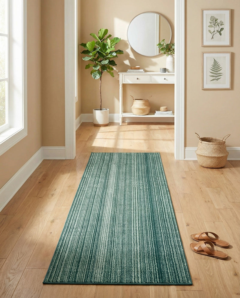 Jewel Oasis Collection Area Rug - Sapphire (Green) Runner Green  lifestyle 77