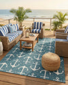 Seaside Haven Rugs Collection Area Rug - Sapphire (Teal) Rectangle Teal  lifestyle 16