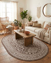 Tribal Terrace Treasures Collection Area Rug -  Incan Isle (Brown) Oval Brown  lifestyle 37