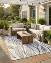 Seaside Blooms Collection Area Rug -  Evergreen (Charcoal Ivory) Rectangle Charcoal Ivory  lifestyle 19