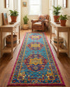 Caribbean Cove Collection Area Rug -  Canouan Runner Pink Blue  lifestyle 37