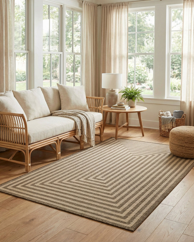 Sahara Sands Collection Area Rug -  Abydos Rectangle Natural and Brown  lifestyle 4