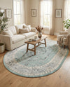 Adriana Terrace Collection Area Rug - Capri (Aqua) Oval Aqua  lifestyle 46