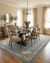 Patio Heritage Collection Area Rug -  Bower Rectangle Blue  lifestyle 34