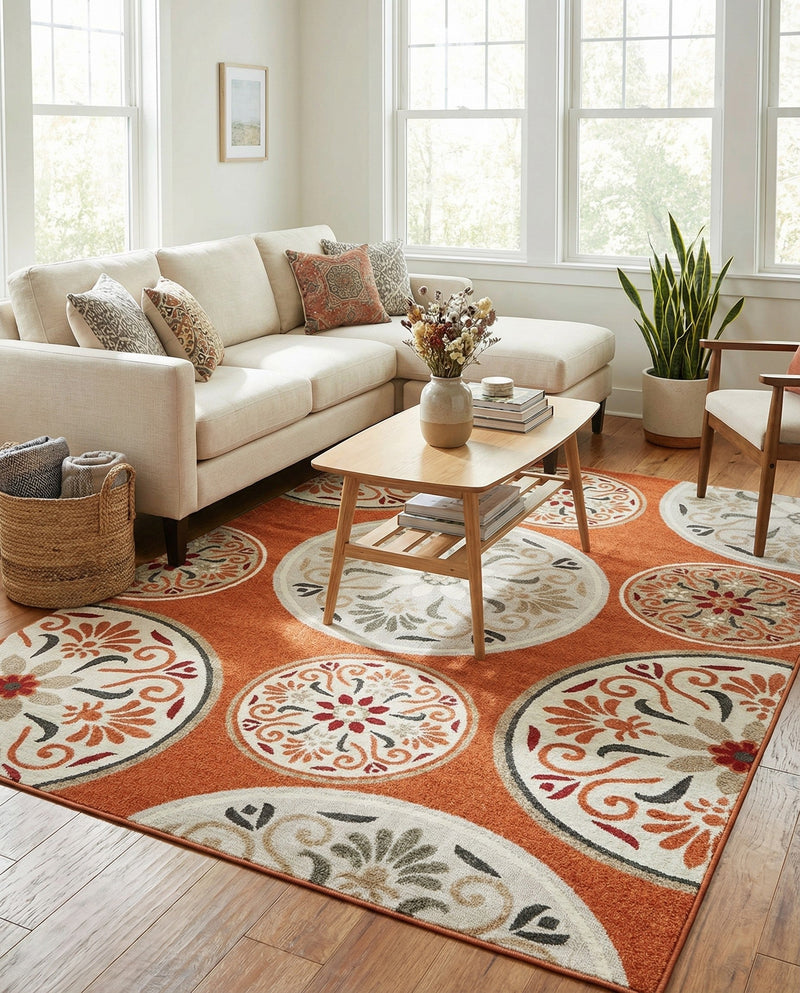 Urban Terrace Collection Area Rug -  Deck Rectangle Terracotta  lifestyle 9