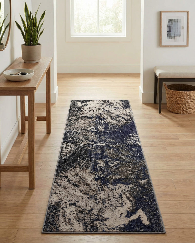 Autumnal Tapestry Collection Area Rug -  Slateville Runner Gray  lifestyle 48