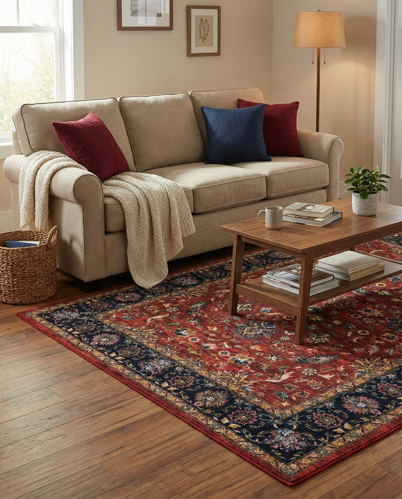 Casablanca Tapestry Collection Area Rug -  Marrakech (Classic Red) Rectangle Classic Red  lifestyle 4