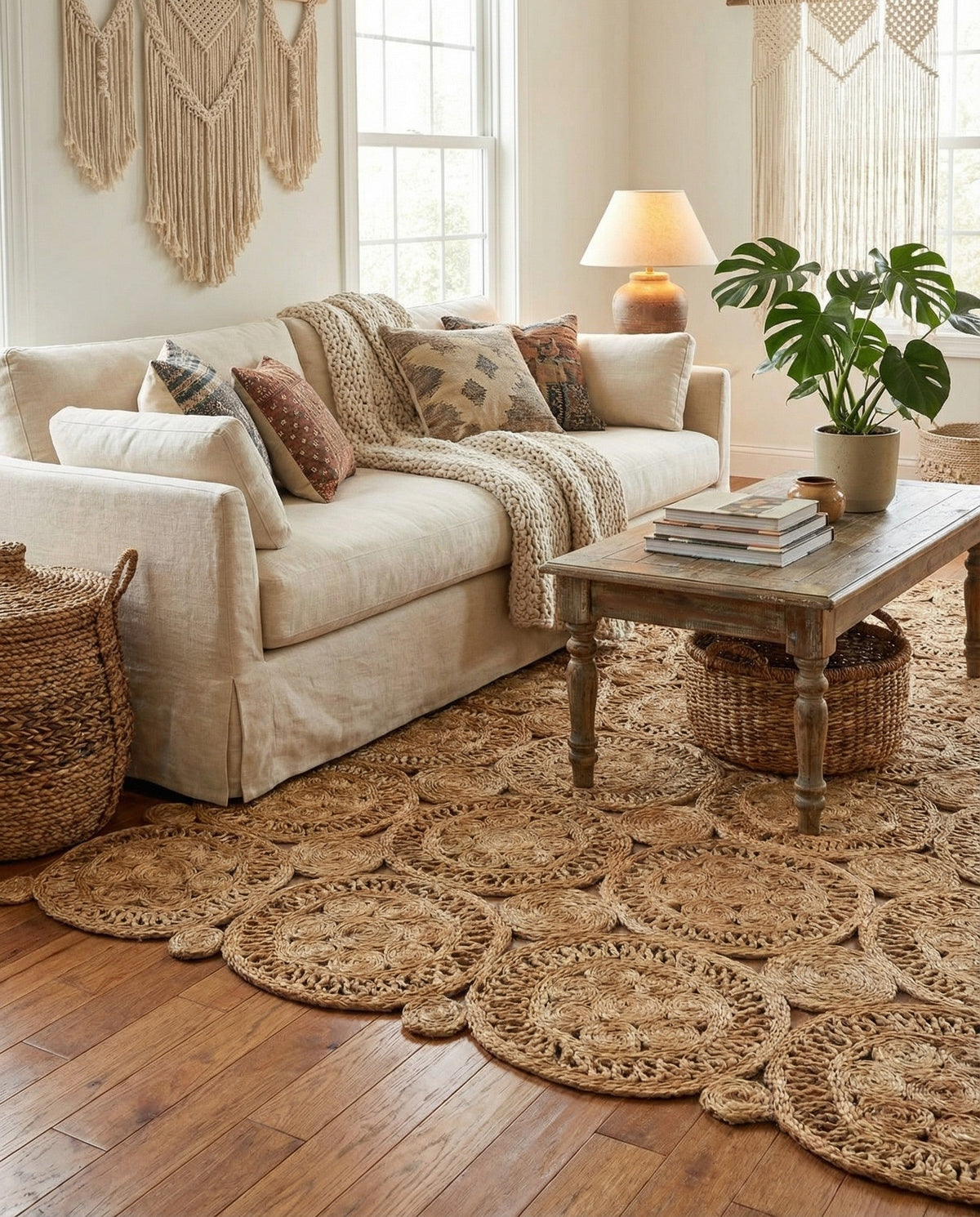 Woven Seaside Jute Collection Area Rug - Whittaker Rectangle Natural  lifestyle 15
