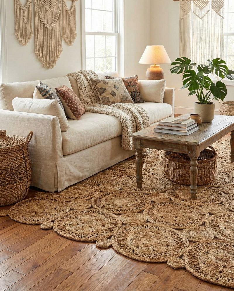 Woven Seaside Jute Collection Area Rug - Whittaker Rectangle Natural  lifestyle 15