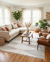 Thar Cotton Collection Area Rug - Jaisalmer (White) Rectangle White  lifestyle 6