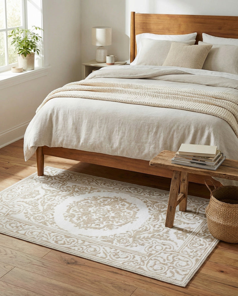 Sanctuary Retreat Collection Area Rug -  Enclave Rectangle Snow White  lifestyle 33