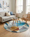 Urban Terrace Collection Area Rug -  Loggia Round Multi  lifestyle 50