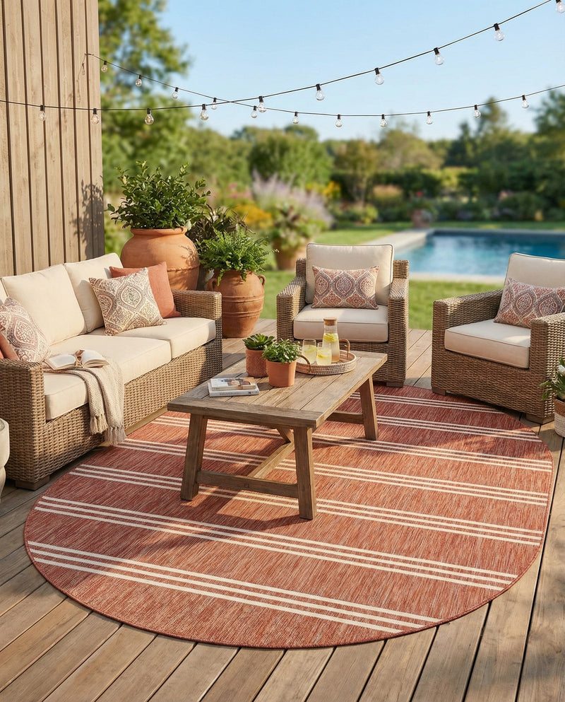 Urban Oasis Rugs Collection Area Rug -  District (Rust Red) Oval Rust Red  lifestyle 21