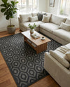Garden Lattice Charm Collection Area Rug - Arbor (Charcoal) Rectangle Charcoal  lifestyle 7