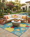 Coastal Terrace Collection Area Rug -  Cove Square Blue  lifestyle 53