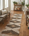 Osian Looms Collection Area Rug - Varanasi Runner Natural Black  lifestyle 37