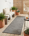 Urban Terrace Collection Area Rug -  Uptown Runner Black and White  lifestyle 53