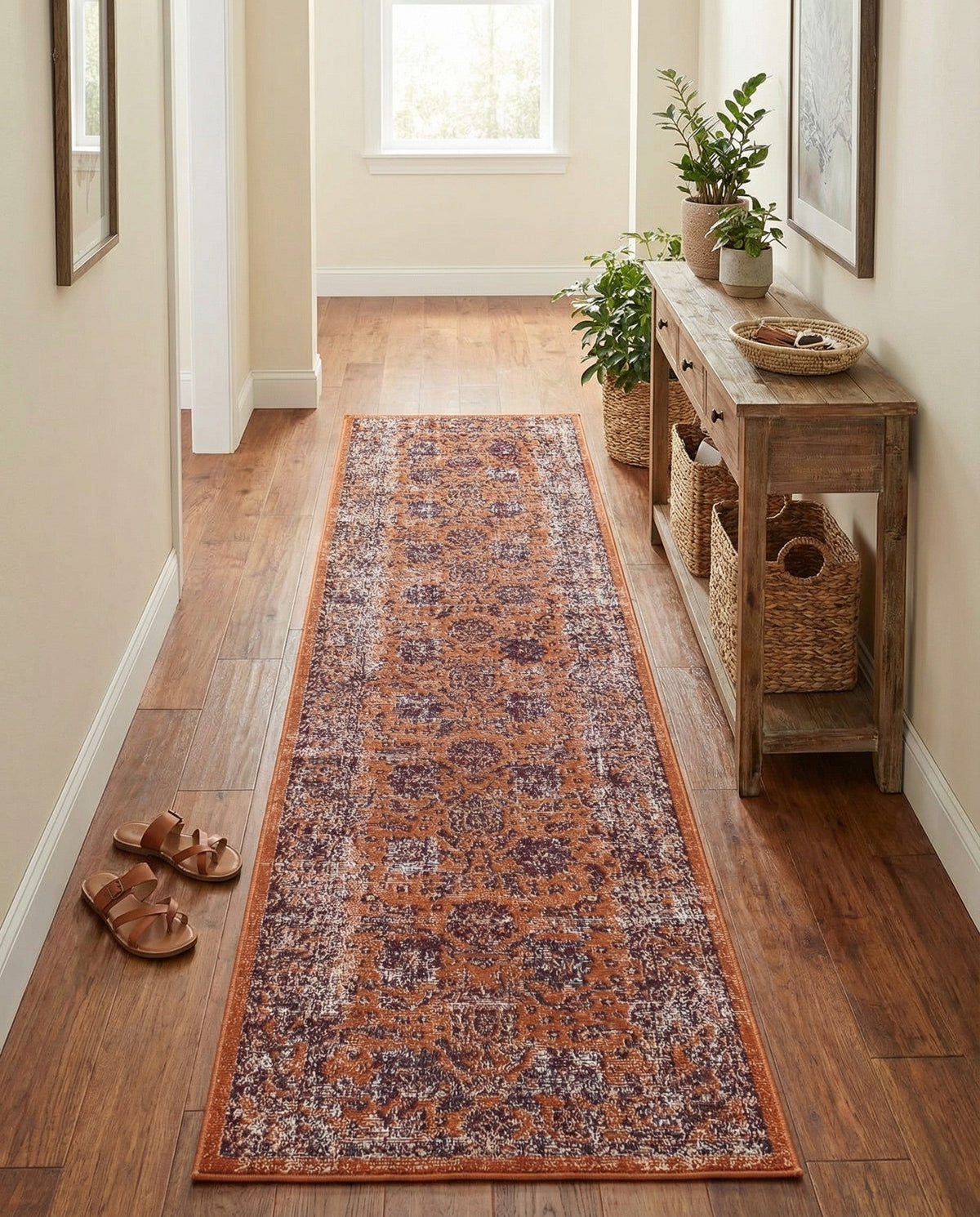 Geneva Terrace Collection Area Rug -  Lausanne Runner Orange  lifestyle 166