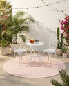 Jill Zarin Sedona Oasis Outdoor Collection Area Rug - Coconino (Pink Roses) Round Pink Roses  lifestyle 16