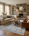 Coastal Manor Collection Area Rug -  Wavecrest Rectangle Gray  lifestyle 28