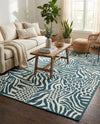 Savannah Escape Collection Area Rug -  Masai Rectangle Navy Blue and Ivory  lifestyle 13