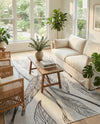 Seaside Blooms Collection Area Rug -  Evergreen (Charcoal Ivory) Rectangle Charcoal Ivory  lifestyle 13