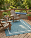 Terrace Fringe Collection Area Rug - Veranda (Teal) Rectangle Teal  lifestyle 13
