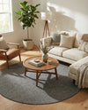 Seaside Serenity Collection Area Rug - Veranda (Black) Round Black  lifestyle 51