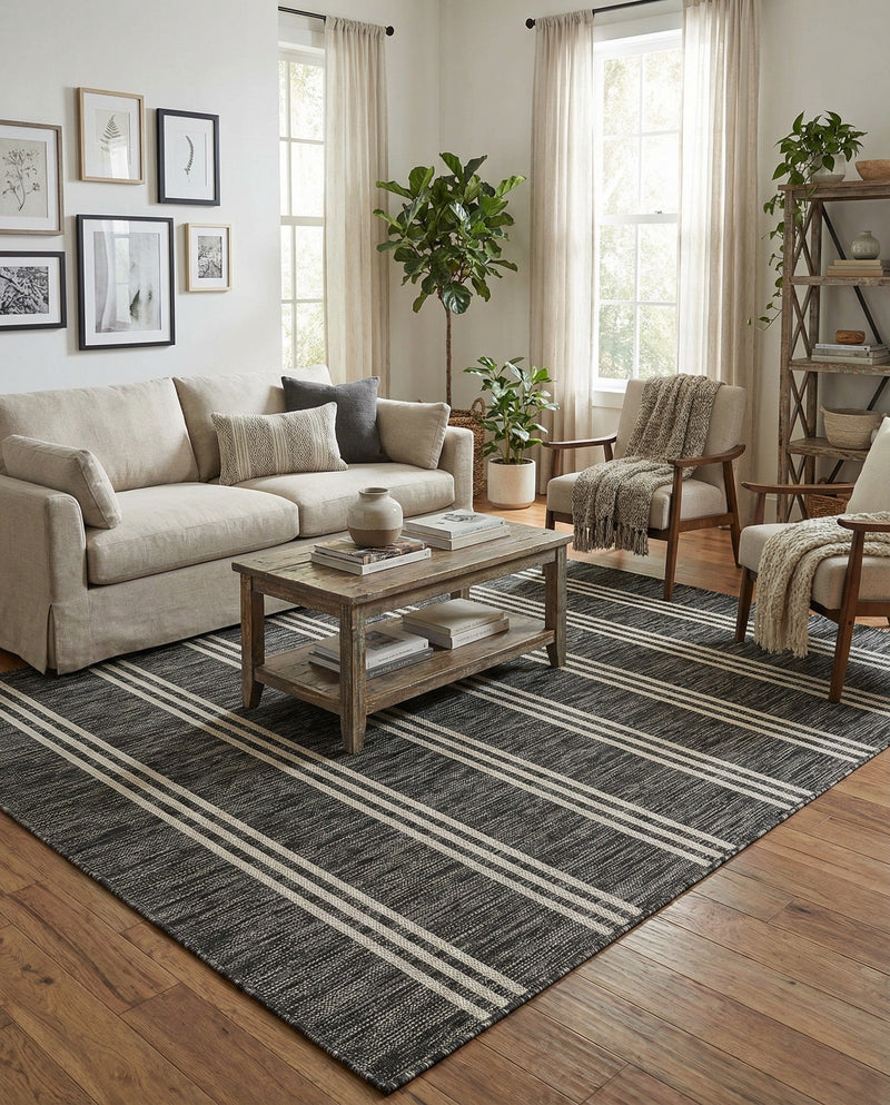 Urban Oasis Rugs Collection Area Rug -  District (Charcoal) Rectangle Charcoal  lifestyle 13