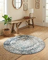 Georgetown Rugs Collection Area Rug - Dupont (Gray) Round Gray  lifestyle 39