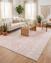Brighton Stripes Collection Area Rug - Sussex (Pink) Rectangle Pink  lifestyle 24